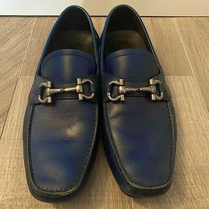 Blue Ferragamo loafers 8.5